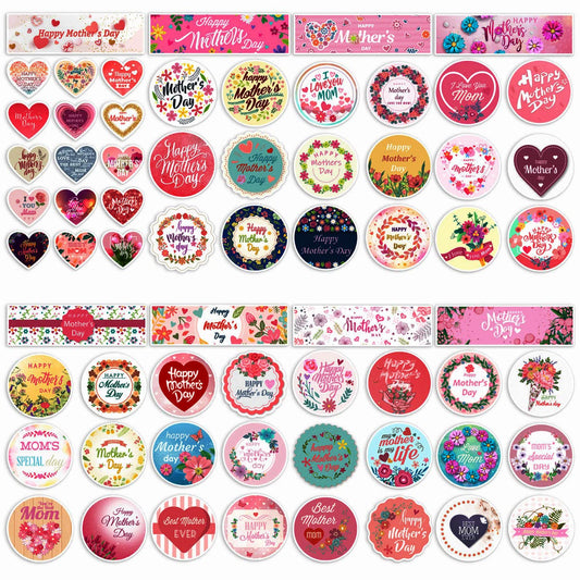 130PCS Mothers Day Stickers Happy Mothers Day Stickers Mother’s Day Labels Stickers Floral Envelope Seals Bulk for Mother’s Day Gift Cards Tag Letter Boxes Cups Decoration, 2 inch