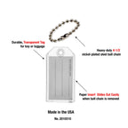Lucky Line Key Tag w/Ball Chain Clear 100/box (2010010)