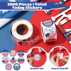 Tenceur 2000 Pcs I Voted Stickers Round Self Adhesive Labels, 1.5 Inch