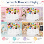 2 Pack Cake Pop Stand, Clear Acrylic 22 Hole Candy Display Stand, Double-Layer Round Lollipop Holder with Handles for Birthday Party Dessert Table, Wedding