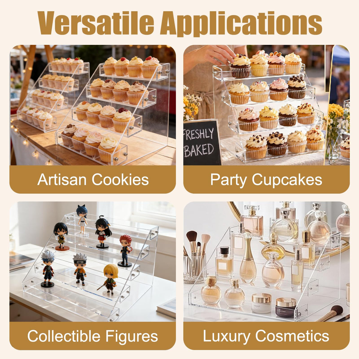 Cookie Display Stand Acrylic Tiered Dessert Stand,2 Pack 5 Tier