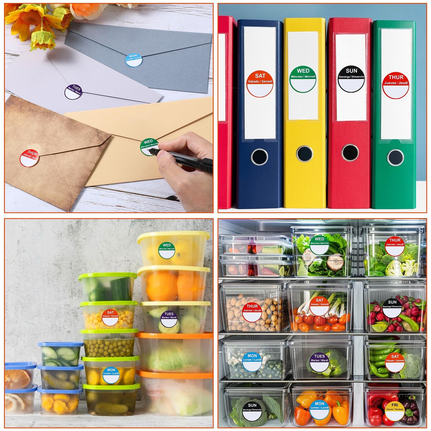 Food Labels Stickers,Day of The Week Stickers Removable Day Label Peel Tab for Food Container Kitchen Freezer Date Stickers Restaurant Supplies Week Monthly Planners Meal Prep Accessory(1470) 1470