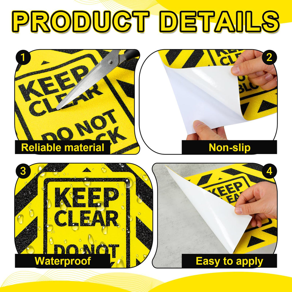 Marspark 3 Pack Keep Clear Do Not Block Sign 12x9'' 0.93mm Thick