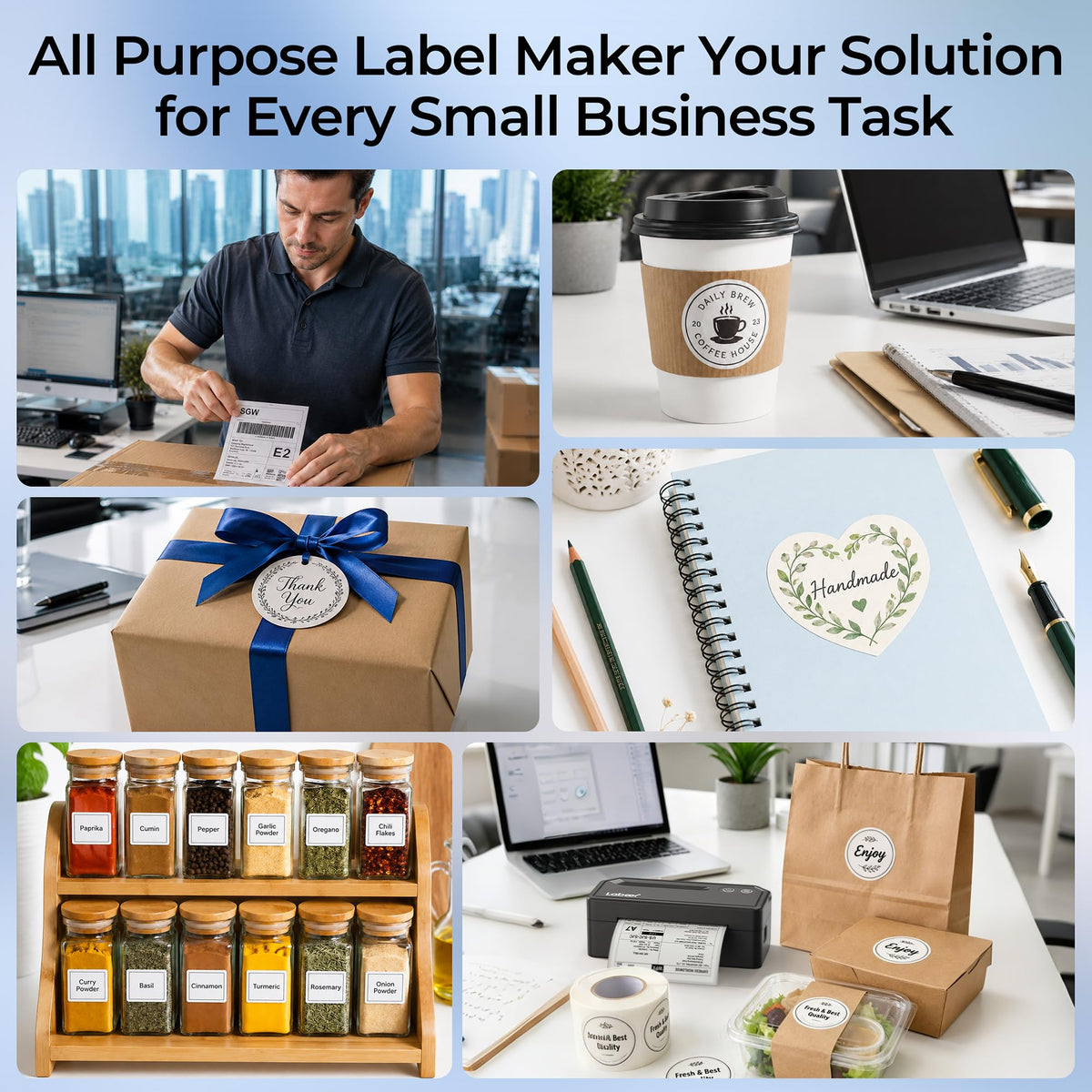 Labeer Bluetooth Thermal Shipping Label Printer, Wireless 4x6 Label Printer Black