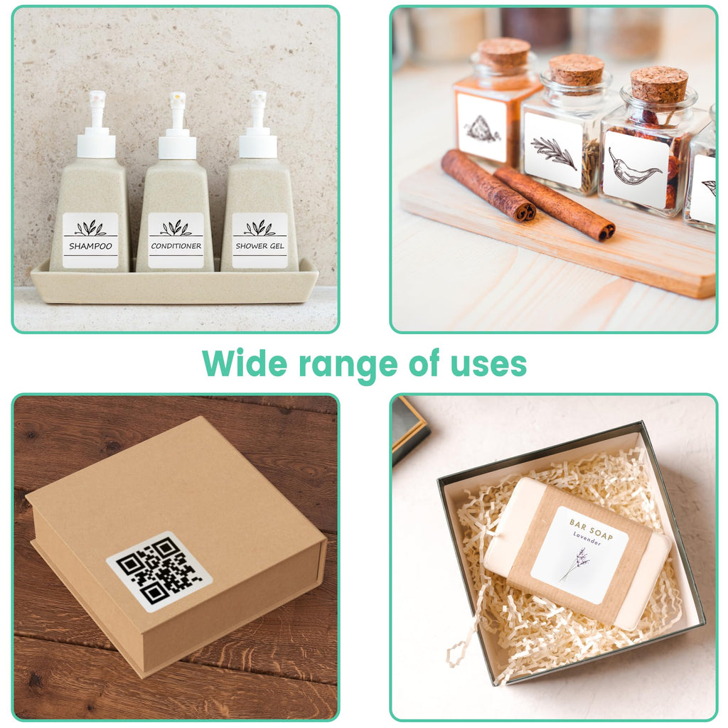 LLIKED 2" x 2" Matte Square Printable Sticker Labels, 1200 Labels 2" x 2" 100 Sheets