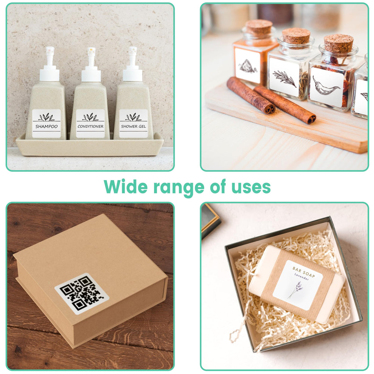 LLIKED 2" x 2" Matte Square Printable Sticker Labels, 1200 Labels 2" x 2" 100 Sheets