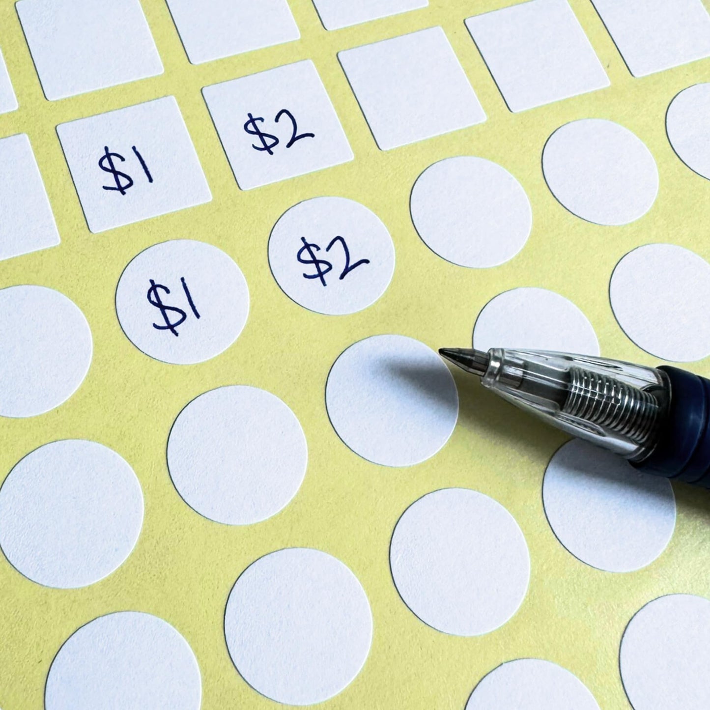 4000 Pieces, 3 Sizes - White Price Stickers, Small Pricing Tag Labels to Write On - 0.75 x 0.5 inch + 0.5 inch