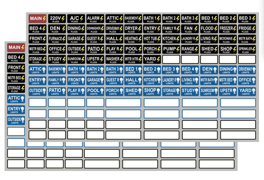 Circuit Breaker Box Stickers Removable Stickers for Electrical Plugs and Lights Circuit Breaker 192 PCS