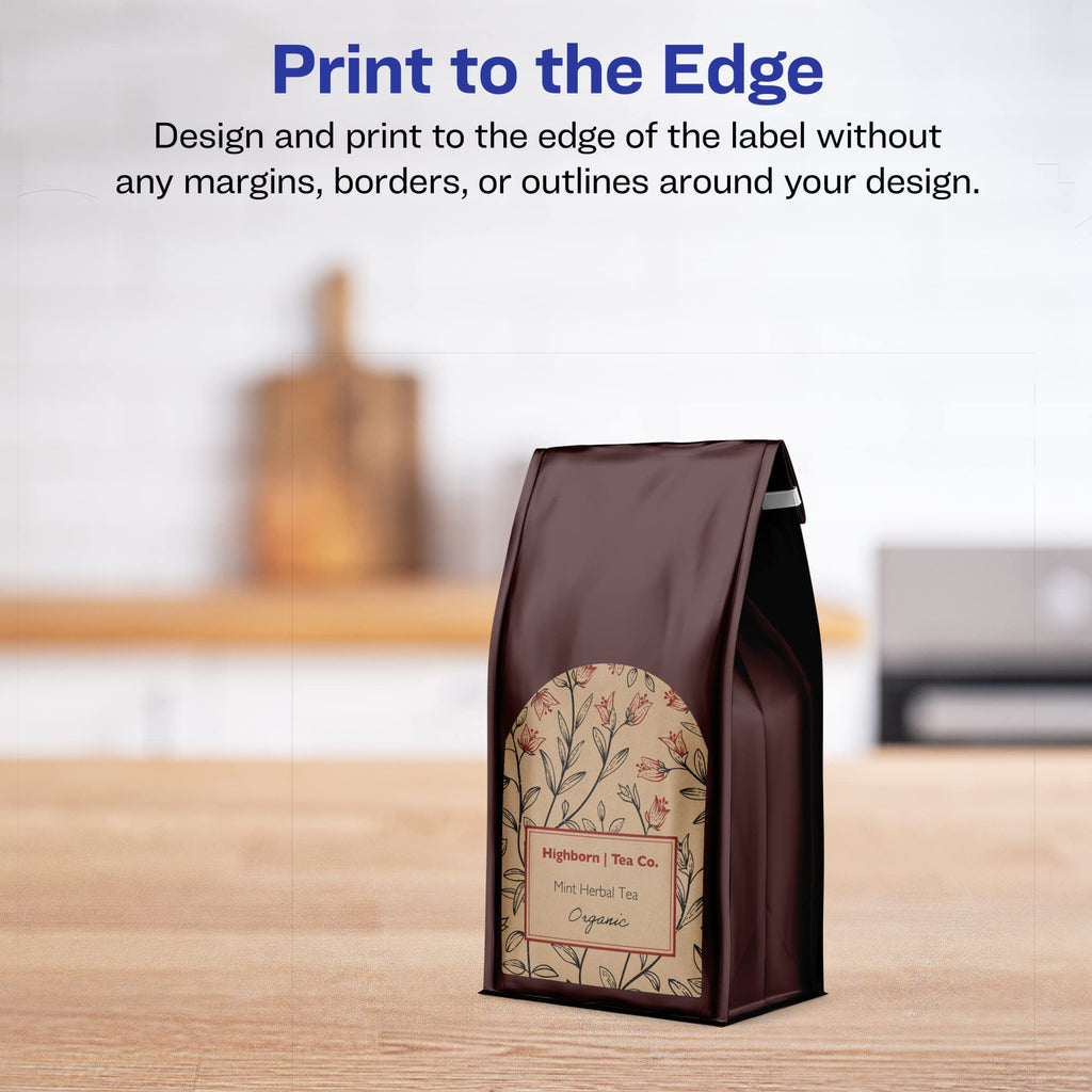 Avery® Kraft Brown Arched Labels, Sure Feed® Technology, 3" x 2.25", 135 Kraft Brown Labels, Print-to-The-Edge, Laser/Inkjet Printable 135 labels