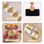 2 Inch Brushed Gold Circle Thermal Sticker Printable Holographic Labels
