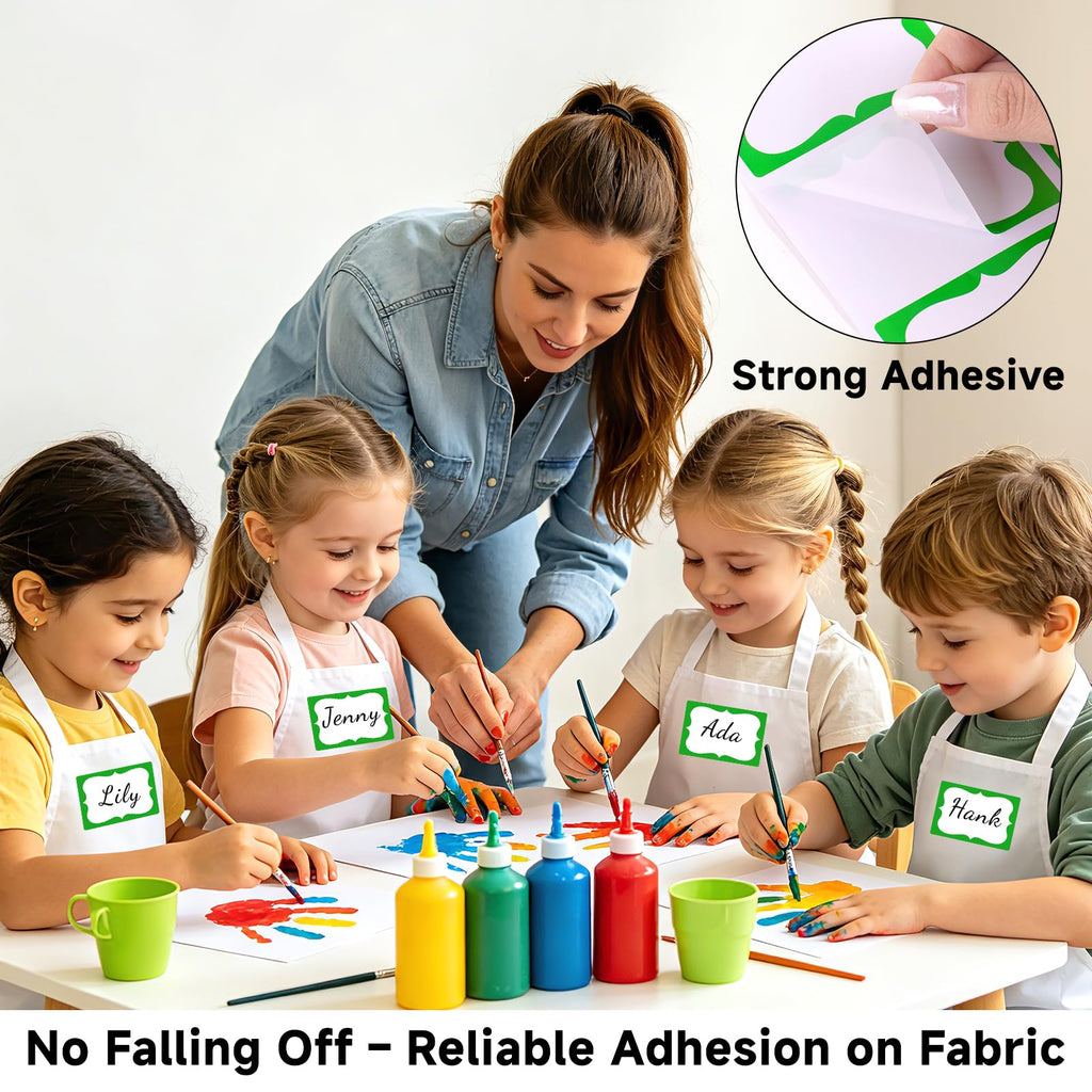 200Pcs Green Name Tag Stickers+500Pcs Christmas Name Tag Stickers