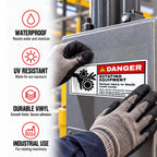 Crtiin 10 Pack Danger Rotating Equipment Safety Labels 3.5"x7" ANSI Z535
