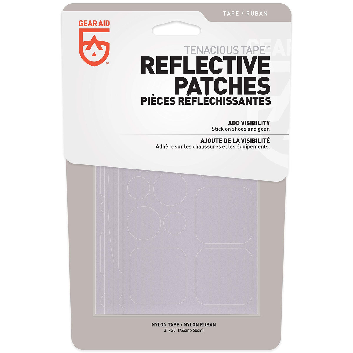 Gear AID Tenacious Tape Reflective Roll for Adding Visibility to Safety Jackets, Rain Gear, Bike, Shoes and Outdoor Gear, Various Sizes Reflective Patches