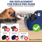 Perco Ink Roll for Perco Pro (1 and 2 Line) Price and Date Guns - Pack of 4 Replacement Inkers - Easy to Load, Premium, Clear & Bold Prints - Made in USA 4 Pack