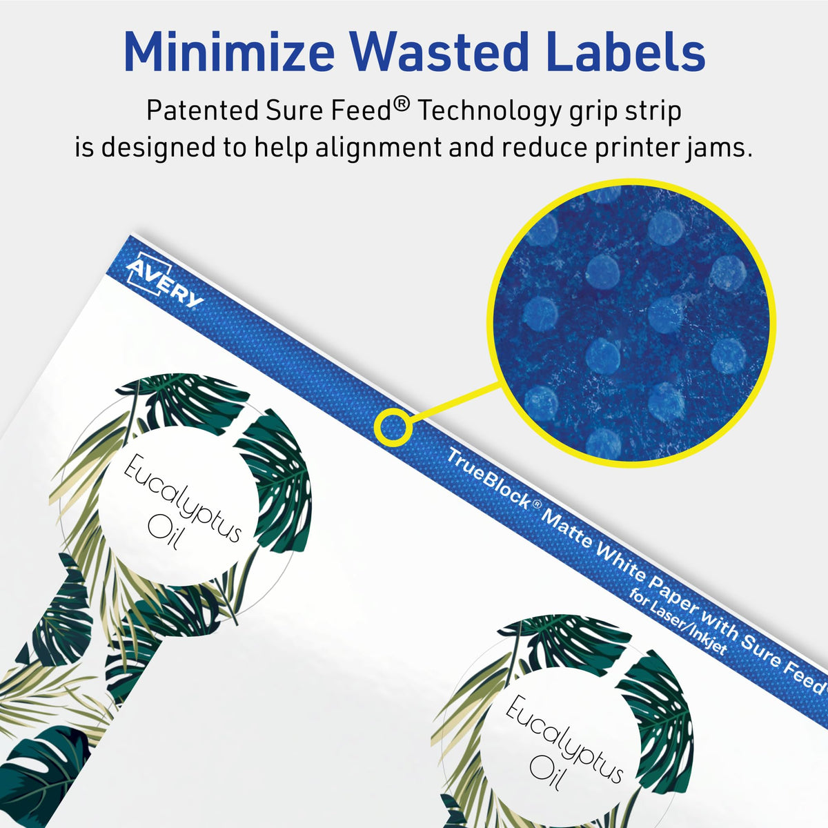 Avery® TrueBlock® Matte White Lollipop Labels, Sure Feed® Technology, 1.5" x 4", 200 Matte White Labels, Print-to-The-Edge, Laser/Inkjet Printable, Great for Packaging and Product Merchandising 200 labels