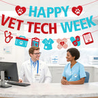 Happy Vet Tech Week Banner, Veterinary Technician Appreciation Decor