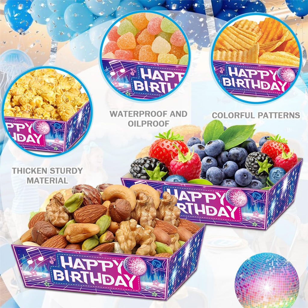 24 Pcs Disposable Paper Snack Trays for Kpop Theme Party Decor