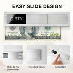 Dishwasher Magnet Clean Dirty Sign, 3 Options with Running Options, Brushed Gold Dishwasher Magnet Easy to Switch, Residue Free Adhesive Included