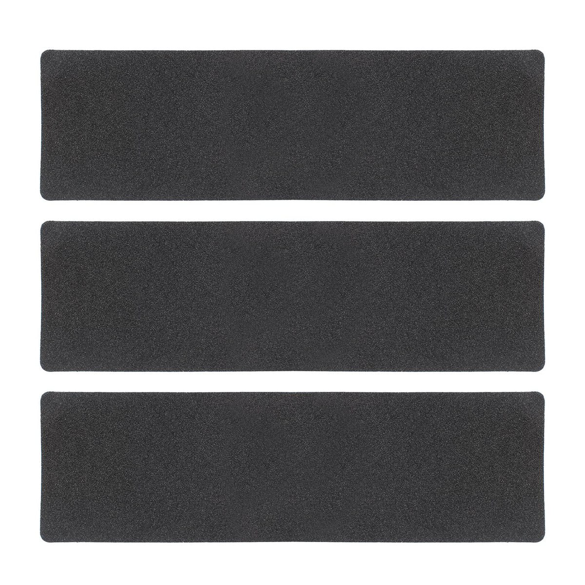 3 Pack Black Anti-Slip Strips 6 Inch x 24 Inch Non Slip Stair Treads Outdoor Tape for Staircase, Skateboard, Deck (Durable & Waterproof) 3