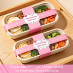 100 Pcs Pink Food Retail Package Seal Stickers, 9x1 Inch
