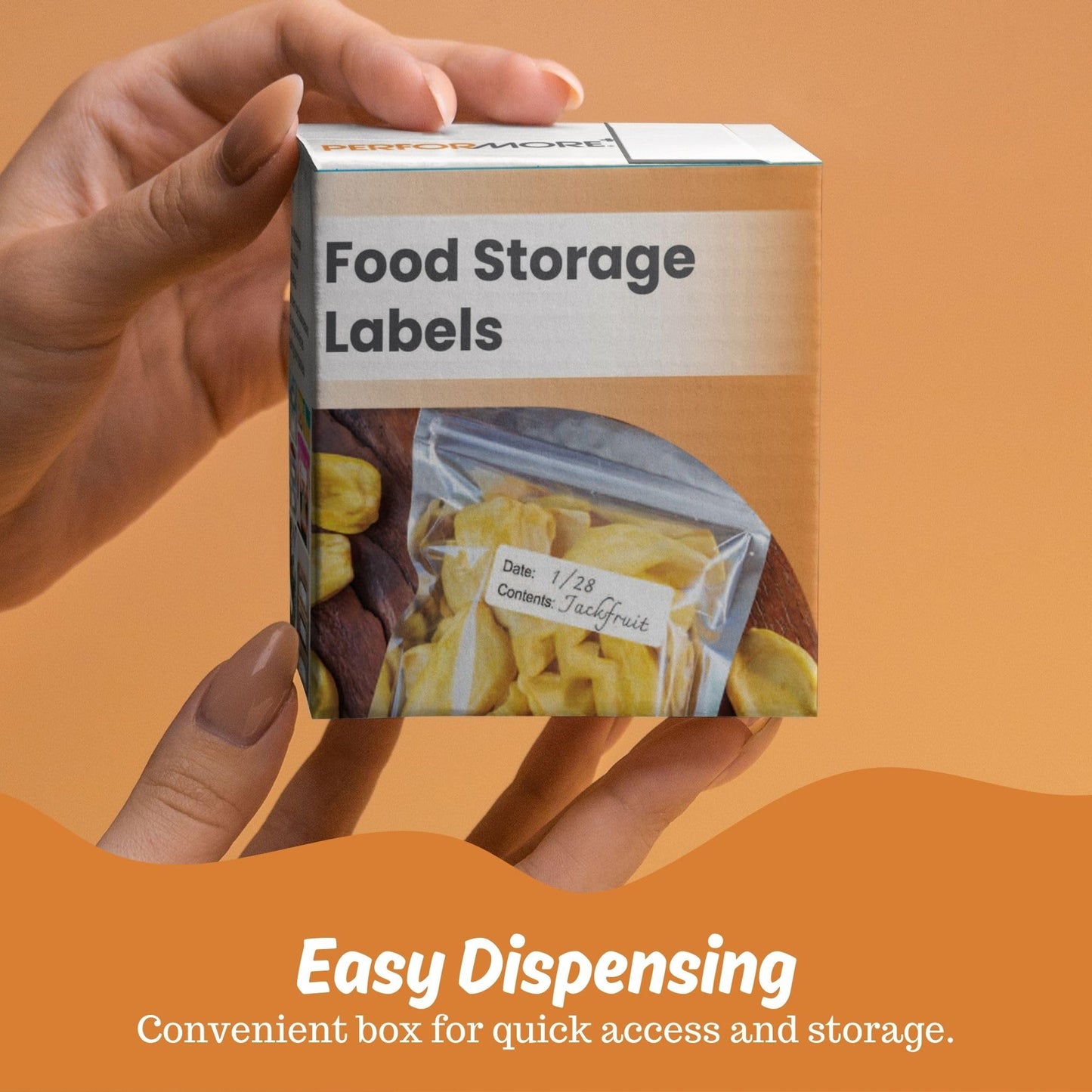 500 Waterproof Freezer Food Labels 1" x 3" Tear-Resistant Vinyl Stickers Writable Adhesive ID Tags in Dispenser Box for Meal Prep, Storage, Restaurant Use