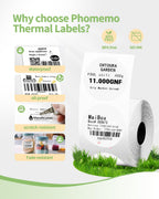 M110 Thermal Labels Self-Adhesive Round Stickers 1.96"(50 mm) 420 Pcs White 1.96"*1.96"