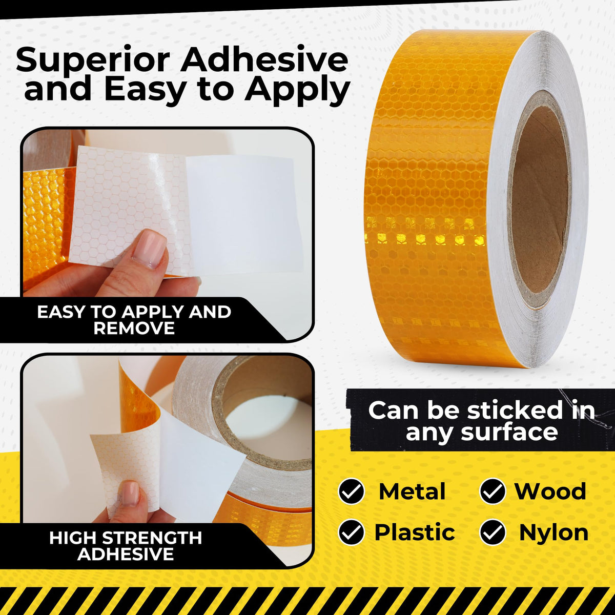 DOT C2 Reflective Tape 2IN x 100 FT - Safety ReflectOutdoor Waterproof Conspicuity Tape - Orange Reflector Tape for Trailers, Vehicles, Boats - Strong Reflective Safety for Caution Warning Signs