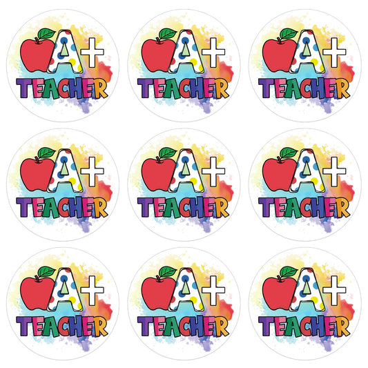 WhatSign 36Pcs Thank You Teacher Stickers Labels 1.5" A+ Teacher Appreciation Stickers Gifts Tags Teacher Thank You Gift Labels Sticker for Teacher Envelope Seal Card Boxes Gift Wrap Party Decorations C01