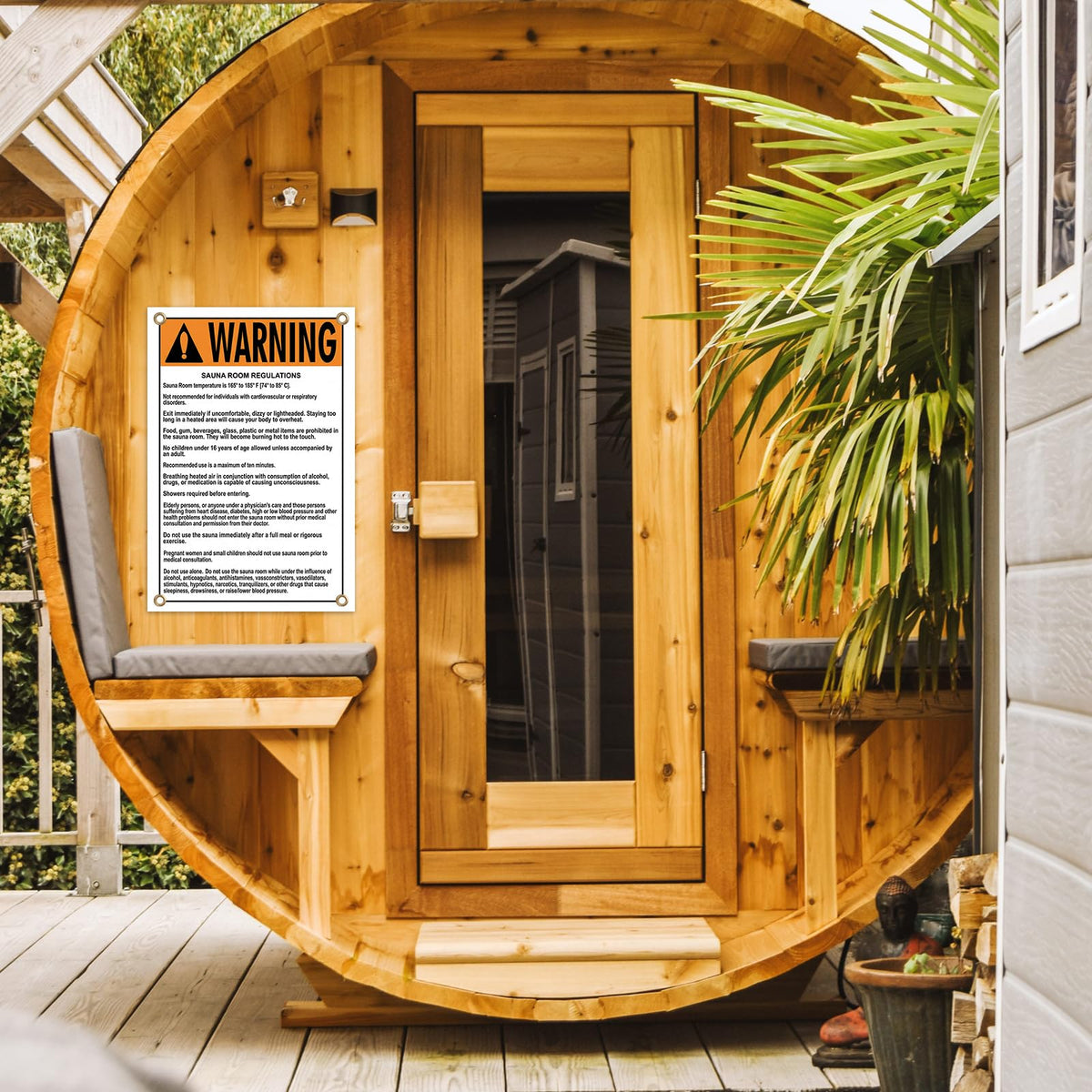 2 Pack Sauna Room Regulations Warning Signs