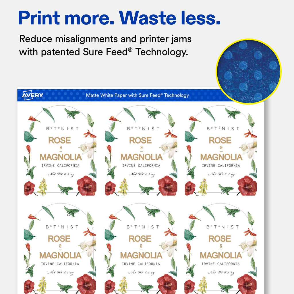 Avery® Matte White Arched Labels, 3" x 2.25", 225 Total 225 labels