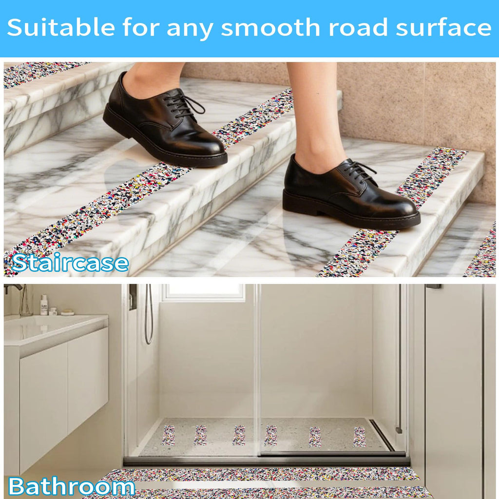 Anti Slip Stair Treads Outdoor Tape, 4" x15FTHeavy Duty Non-Slip Rubber Grip Tape Shower Waterproof Grip Tape Traction Tape for Pools Stairs Showers Bathroom Yellow & Black 4 IN