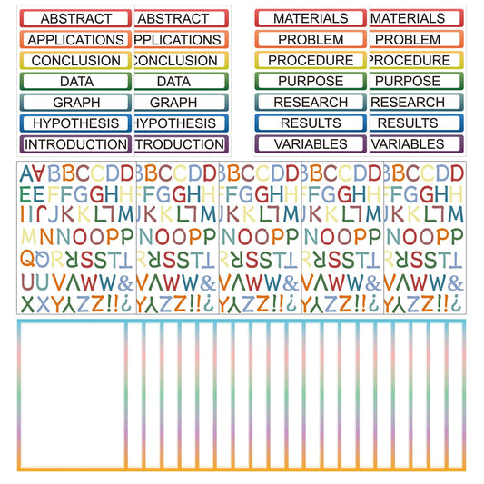 30 Pcs Self Adhesive Fair Board Presentation Science Subtitles Display Boards Presentation Labels Stickers Science Personalized Letter Sticker 8 Personalized Letter Sticker for Classroom Office
