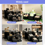 Saim Acrylic Buffet Risers Display Stands 3" To 8" Square, 6pcs Black