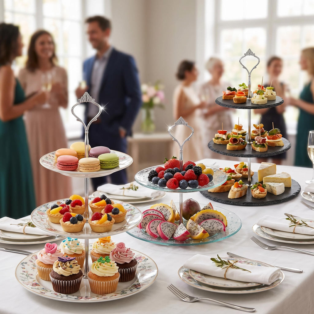 Sturdy 2 Tier Cake Stand Handle, 3 Set
