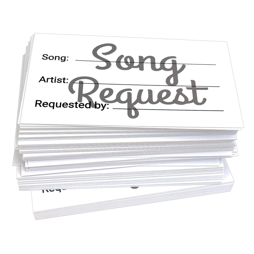 RXBC2011 Song request cards wedding reception guest interaction music table decoration pack of 100 White