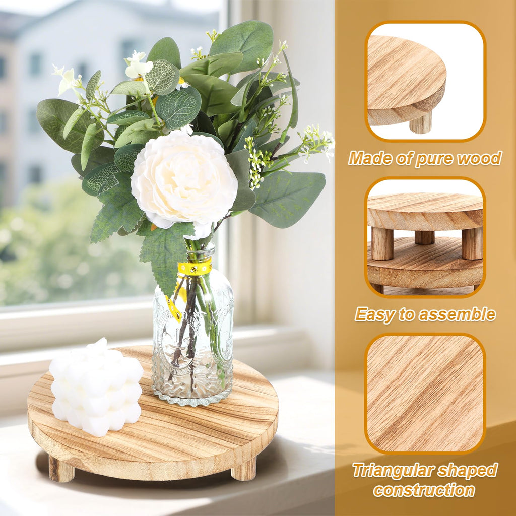 4 Pcs Wooden Risers Display Stands 5", 6", 7", 8", Brown
