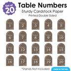 Big Dot of Happiness Rustic Wedding Table Numbers, Engagement and Anniversary Party Decor, Country Wedding Wood Centerpieces, Double-Sided 5 x 7 inches Paper Cards, Table Numbers - 1-20
