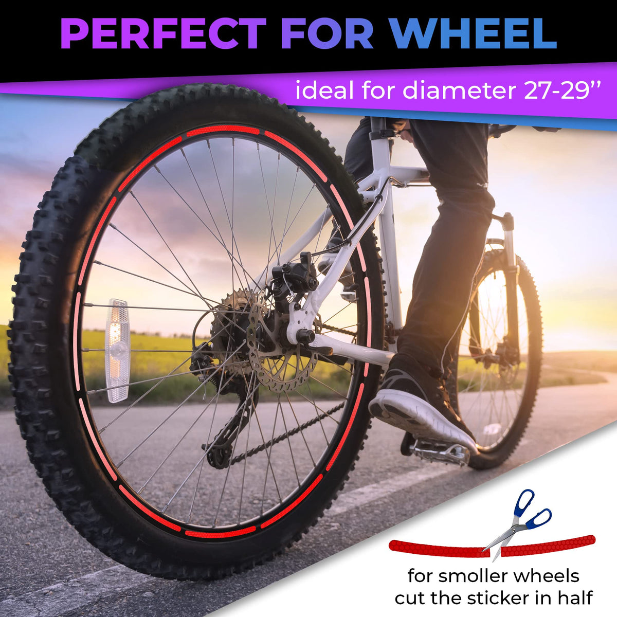 LOOM® Reflective Stickers for Bikes Rims | 18pc Brilliant-Red