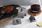 New Star Foodservice 27617 Stainless Steel Tent Style Table Number Card, 1-25, 1.5" x 2" Inch