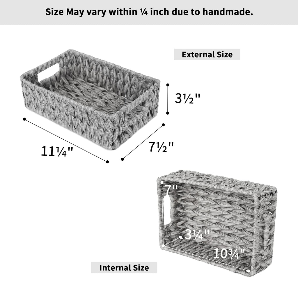 GRANNY SAYS Bundle of 3-Pack Nesting Wicker Baskets & 2-Pack Wicker Shelf Baskets