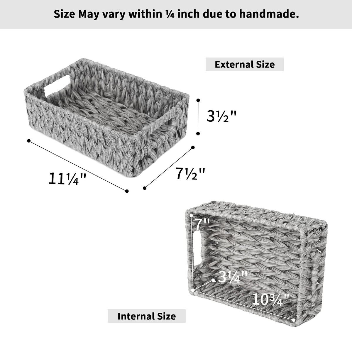 GRANNY SAYS Bundle of 3-Pack Nesting Wicker Baskets & 2-Pack Wicker Shelf Baskets