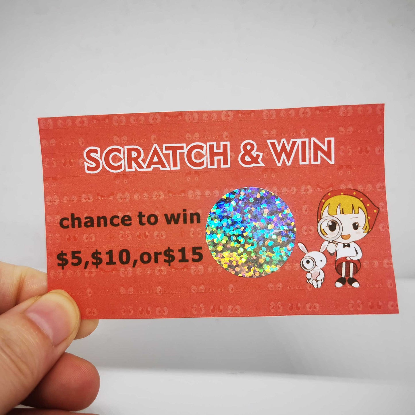 Holographic Scratch Off Sticker 1inch Round Scratch Off Label 1000pcs/roll