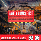 Peryiter 1 Pcs 4 x 2 ft Safety First Banner Vinyl Sign for Workplace