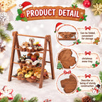 Marsui 3 Tier Christmas Snowflake Serving Tray with 16 in Collapsible Stand