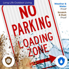 No Parking Sign, Loading Zone Sign, Aluminum 12x18 Reflective