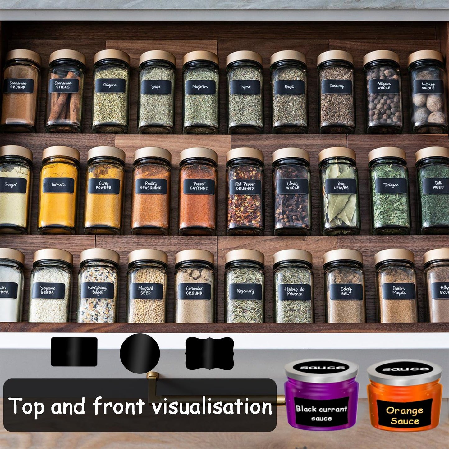 Chalkboard Labels, 120 Pcs Reusable Chalk Sticker Labels with Liquid Chalk Marker, Waterproof Chalkboard Stickers for Jars, Storage Bins, Kitchen, Parties, Weddings, Craft Rooms 1 Count (Pack of 6) 120 PCS, Multiple Shapes