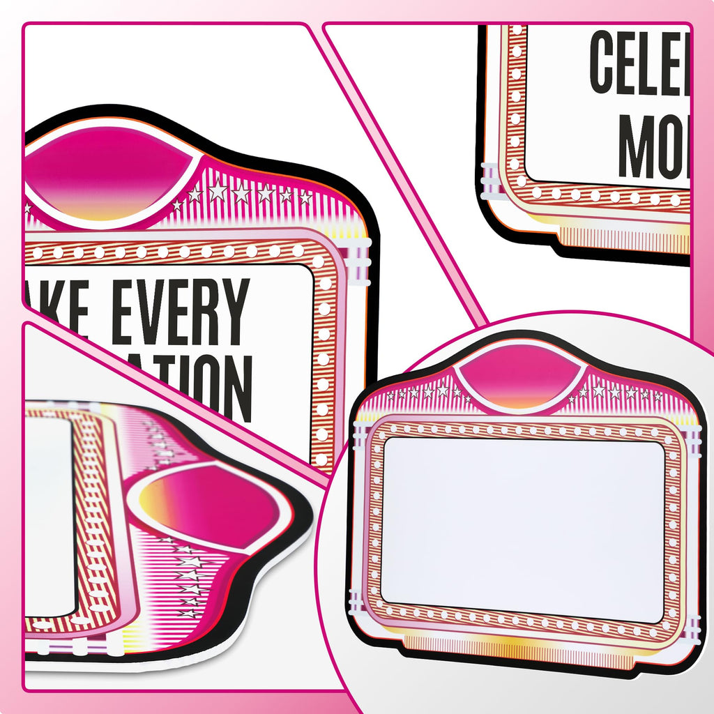 2 Pack Wedding Bottle Service Sign with Letter Stickers Pink
