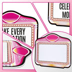 2 Pack Wedding Bottle Service Sign with Letter Stickers Pink