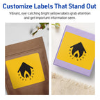 Avery Printable Rectangle Labels, Sure Feed Technology, 3" x 3-3/4", Bright Yellow Labels, Print-to-The-Edge, Laser/Inkjet Printable, 120 Total, Great for Candles and Ingredients 120 labels
