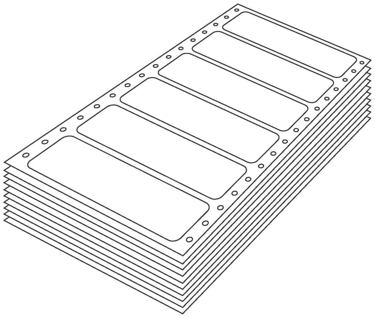 MACO Pinfeed Hi-Speed Continuous White Labels, 4 x 1-7/16 Inches, 4.75 Inch Carrier Width, 5000 Per Box (42-461)